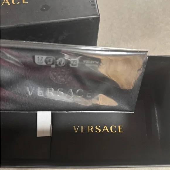 Versace Gold and Black Aviator Sunglasses